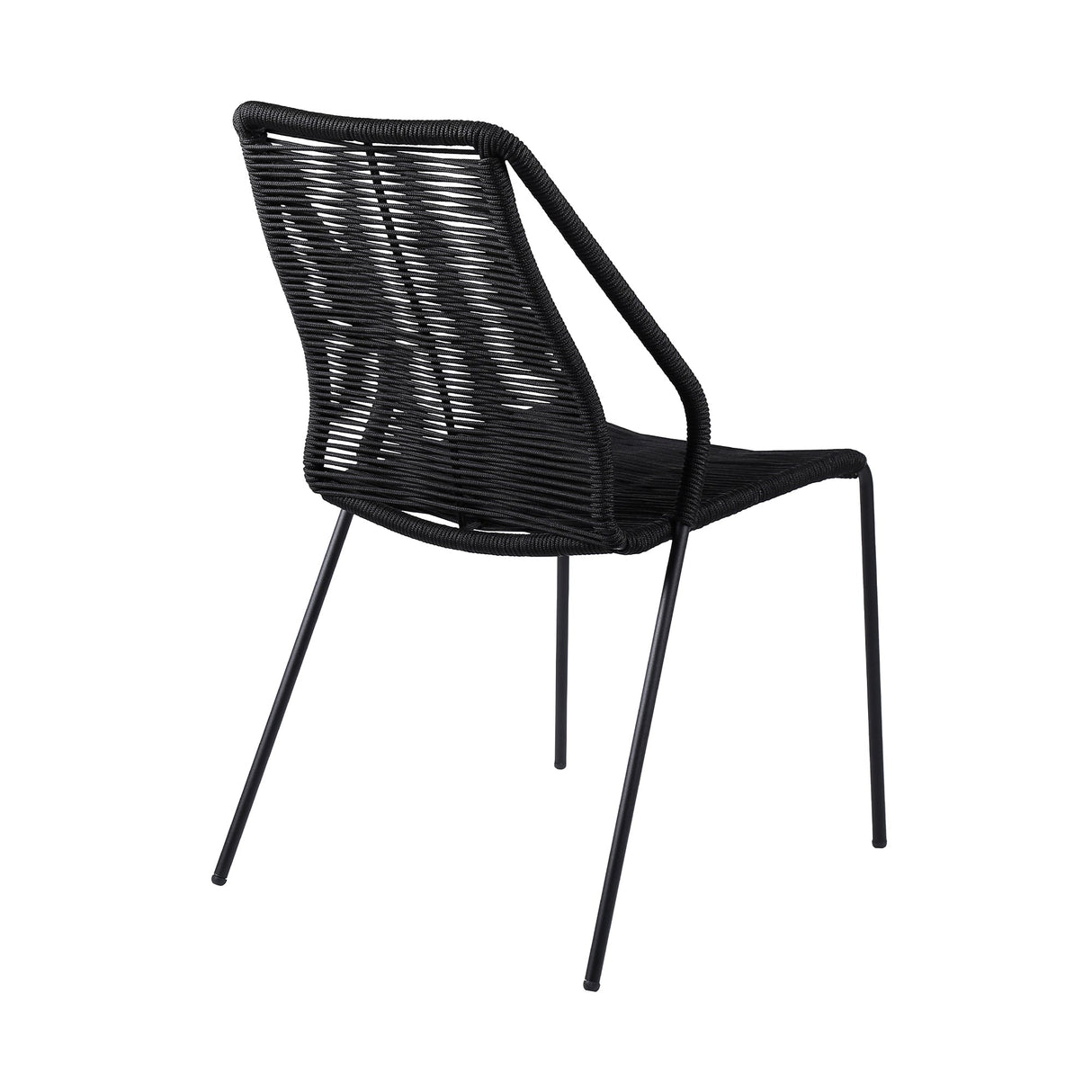 Clip Modern Steel and Woven Rope Outdoor Dining Chair Set of 2 - Comfortable and Stylish Addition