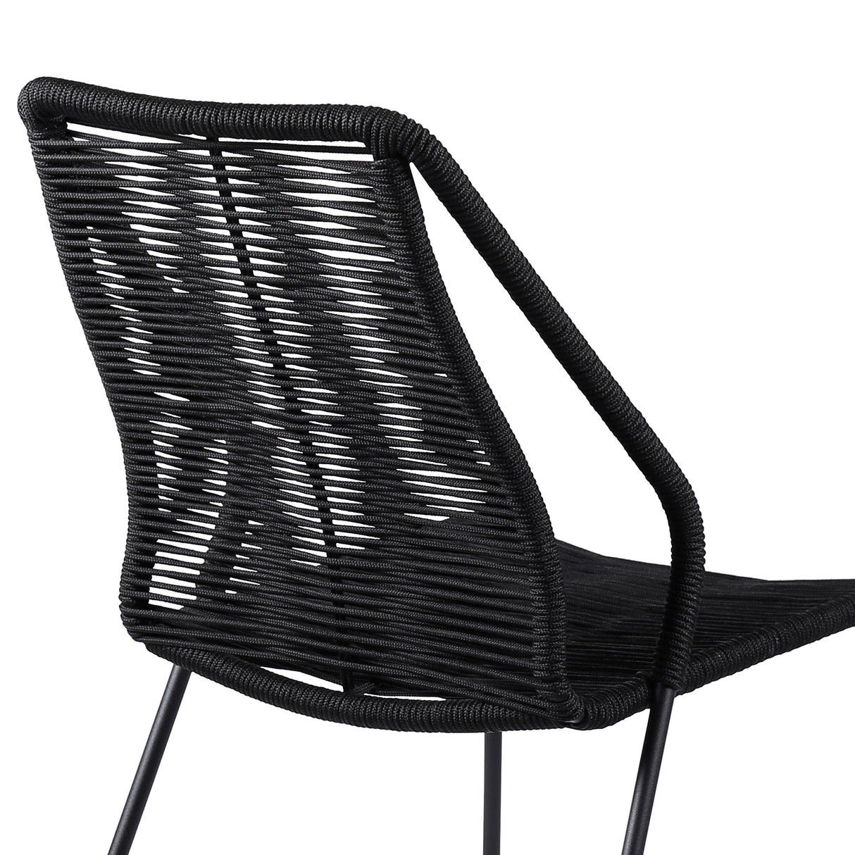 Clip Modern Steel and Woven Rope Outdoor Dining Chair Set of 2 - Comfortable and Stylish Addition