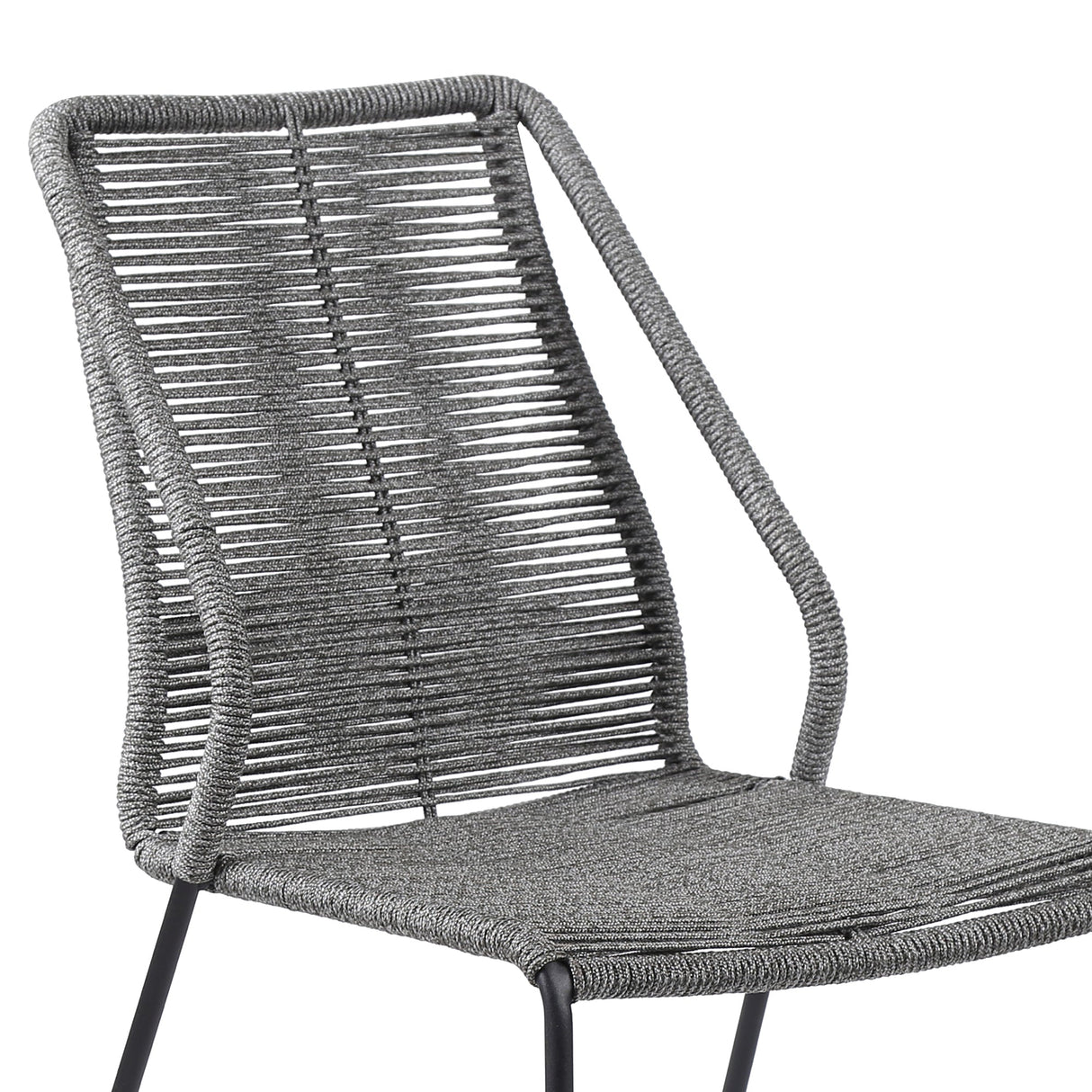 Clip Modern Steel and Woven Rope Outdoor Dining Chair Set of 2 - Comfortable and Stylish Addition