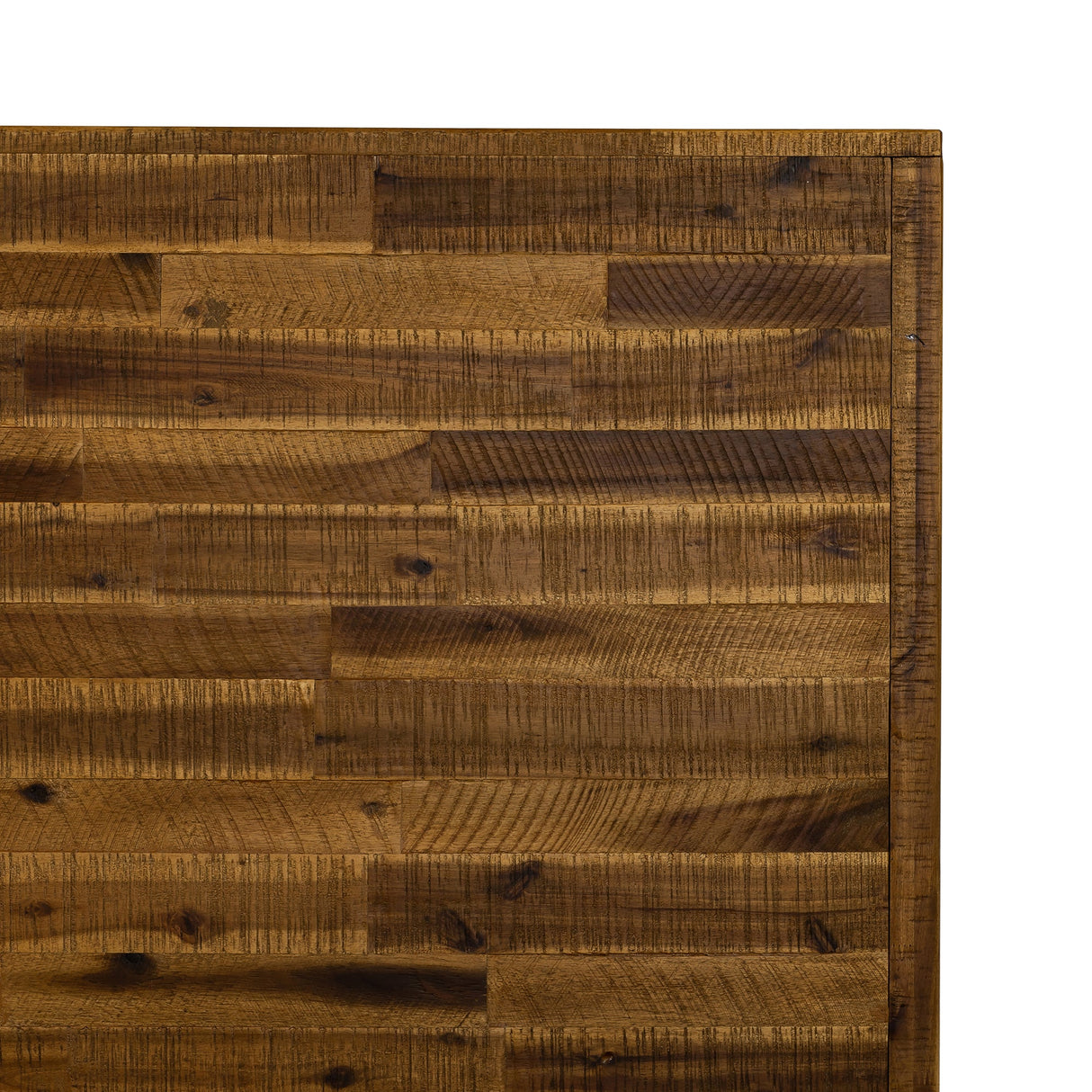 Cusco Rustic Acacia King Bed with Metal Accents - Stylish, Cozy Design, No Box Spring Required
