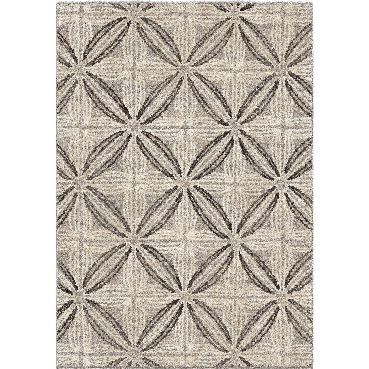 Daisy Contemporary Geometric Area Rug - Easy Clean Polypropylene, Stain Resistant, Stylish Design