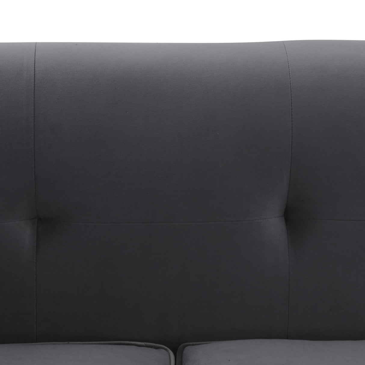 Everest Sofa - Luxurious Fabric Seating for 4 with Foam-Padded Cushions and Stylish Gold Accents