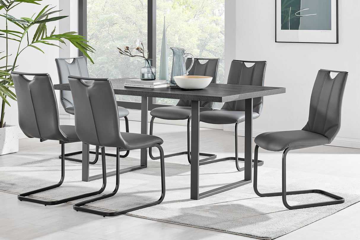 Fenton Contemporary Dining Table - Stylish Melamine Top with Sturdy Steel Frame for Modern Homes
