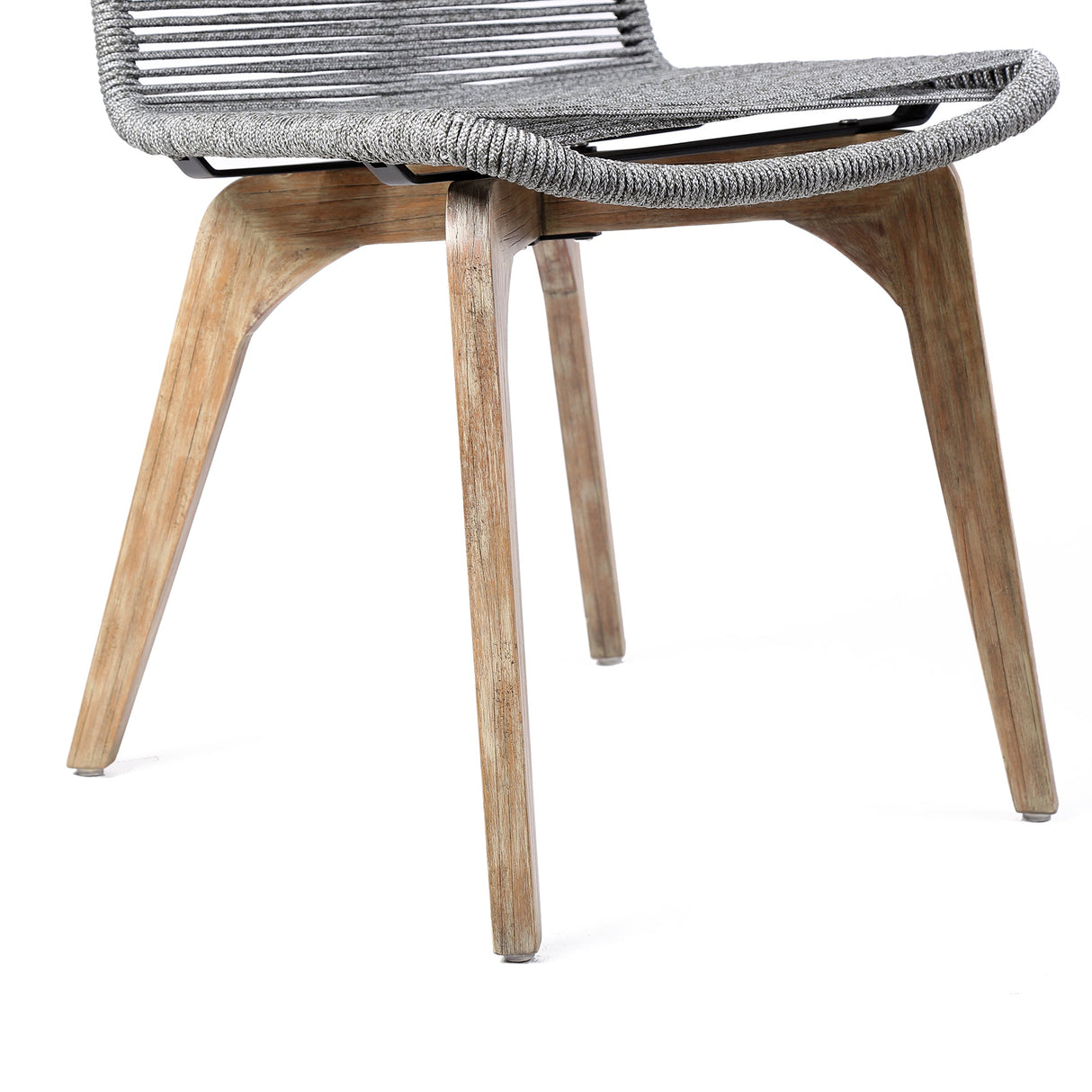 Island Eucalyptus Wood Outdoor Dining Chair Set of 2 - Stylish Comfort with UV Resistant Weave