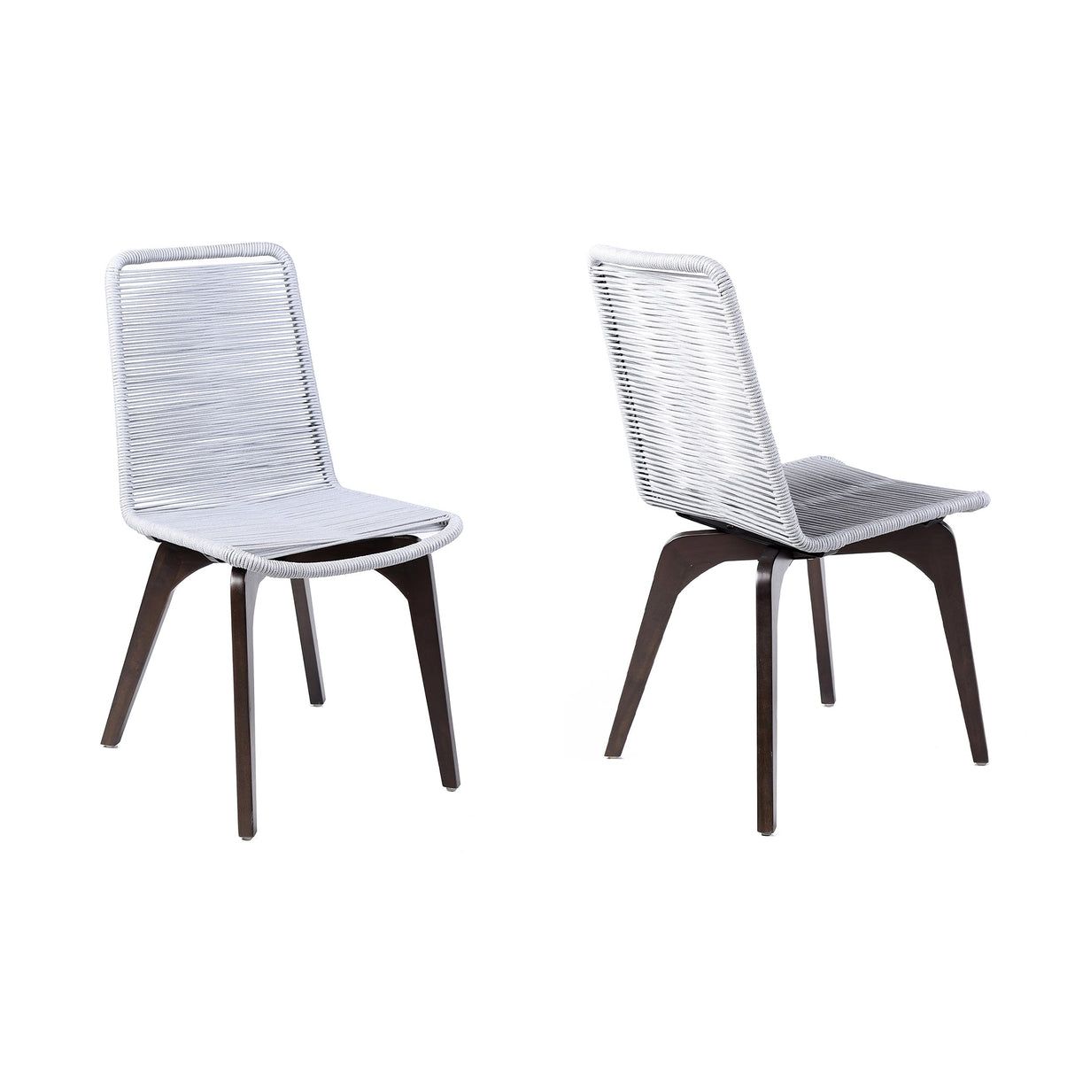 Island Eucalyptus Wood Outdoor Dining Chair Set of 2 - Stylish Comfort with UV Resistant Weave