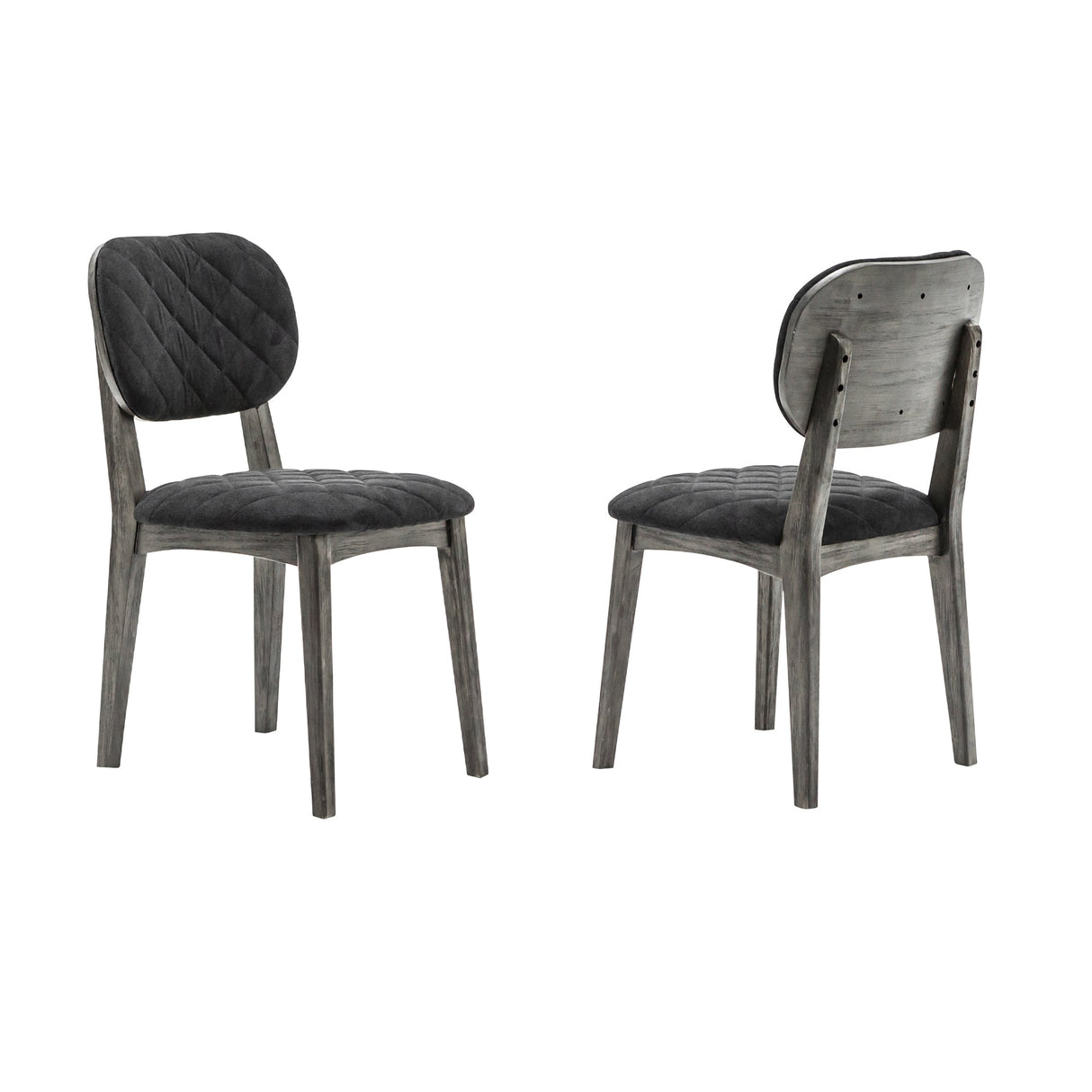 Katelyn Acacia Dining Chair Set of 2 - Stylish Upholstered Chairs with Tundra Gray Finish for Home