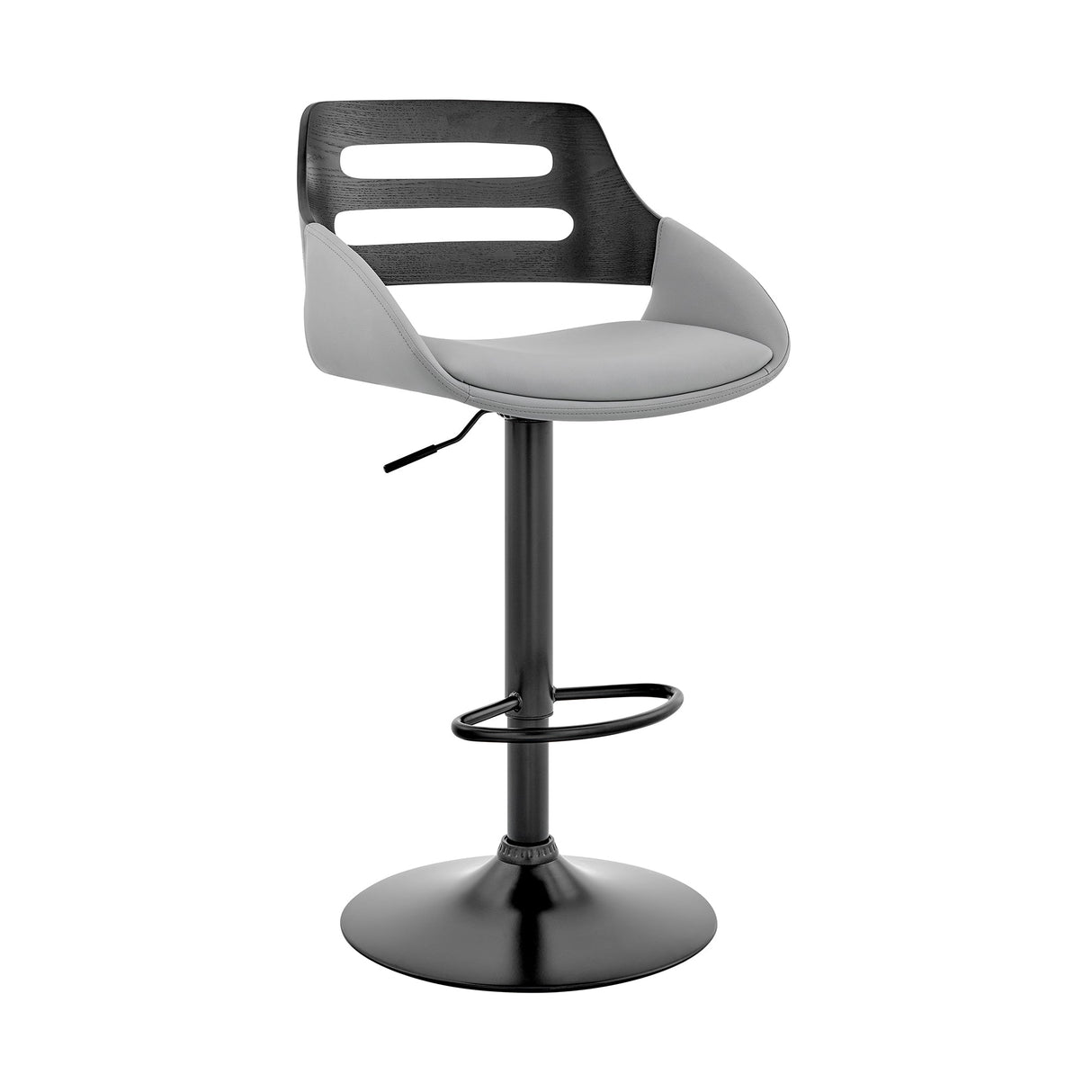 Karter Adjustable Faux Leather Bar Stool with 360-Degree Swivel and Comfort Design for Home Use