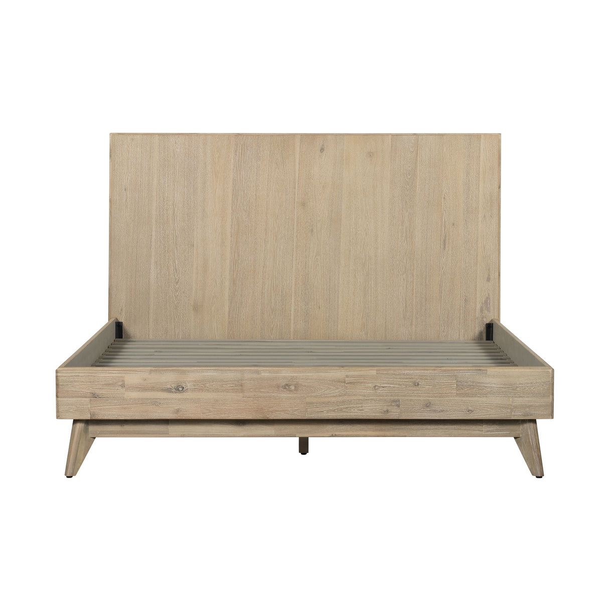 Baly Acacia Mid-Century Platform Bed - Stylish Design, No Box Spring Needed, Easy Assembly & Storage