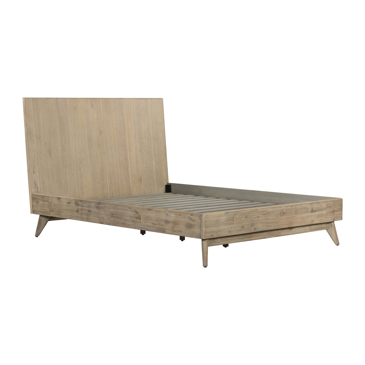 Baly Acacia Mid-Century Platform Bed - Stylish Design, No Box Spring Needed, Easy Assembly & Storage