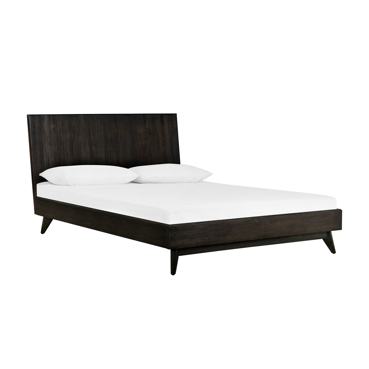 Baly Acacia Mid-Century Platform Bed - Stylish Design, No Box Spring Needed, Easy Assembly & Storage