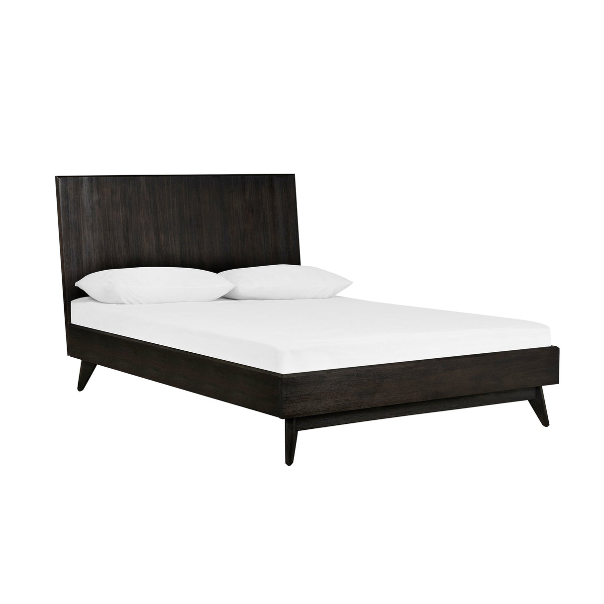 Baly Acacia Mid-Century Platform Bed - Stylish Design, No Box Spring Needed, Easy Assembly & Storage