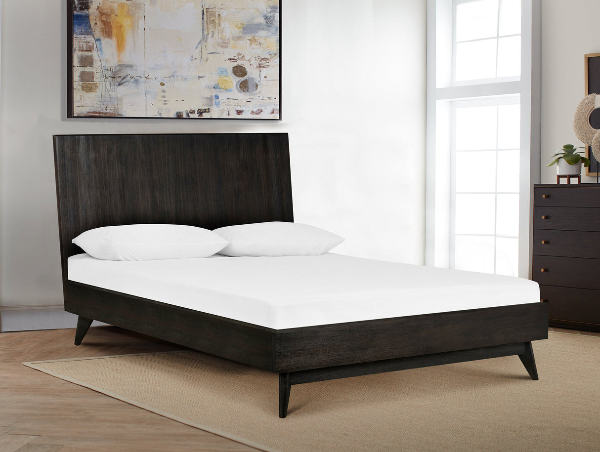 Baly Acacia Mid-Century Platform Bed - Stylish Design, No Box Spring Needed, Easy Assembly & Storage