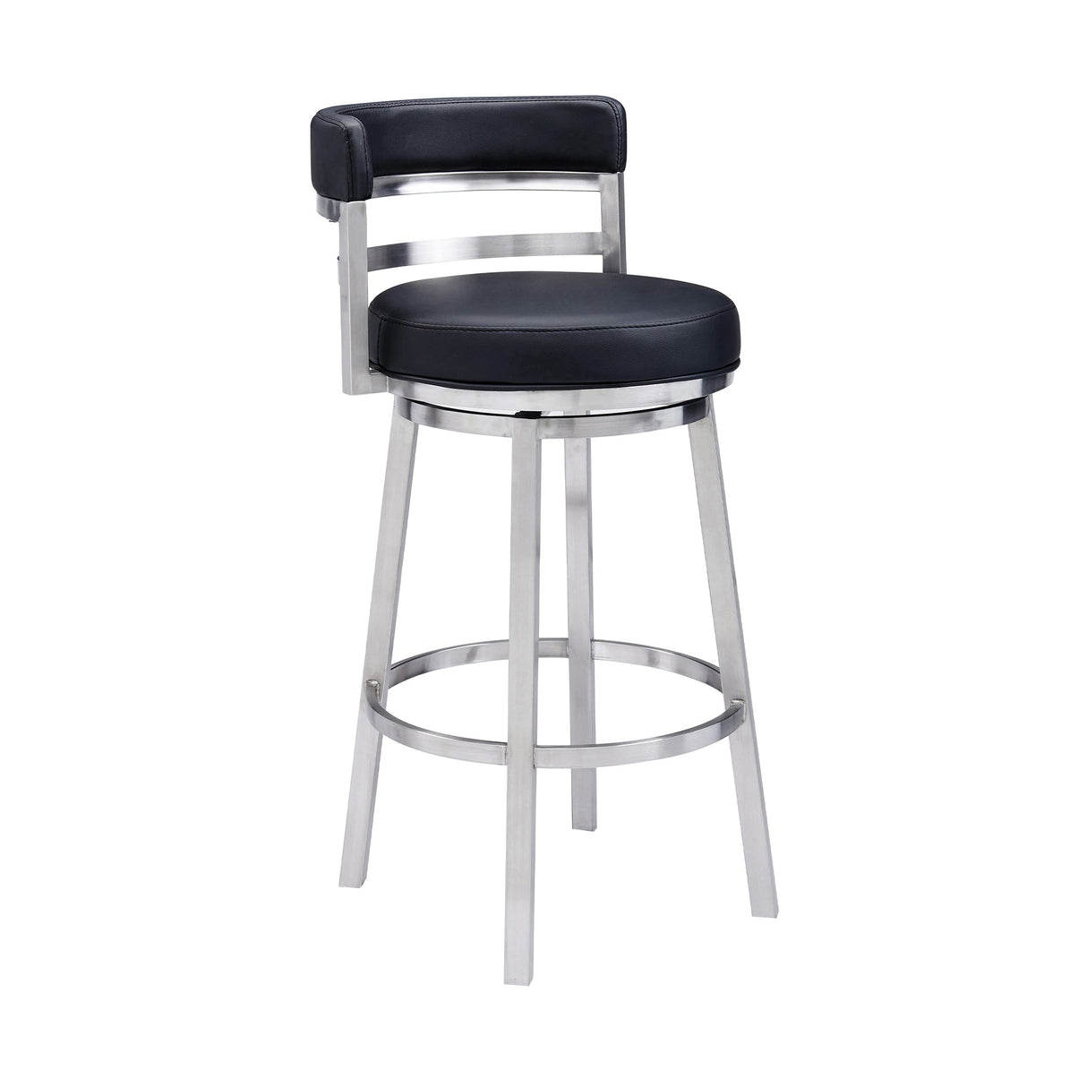 Madrid Swivel Barstool – Ergonomic Faux Leather Seating with 360-Degree Motion for Your Home Bar