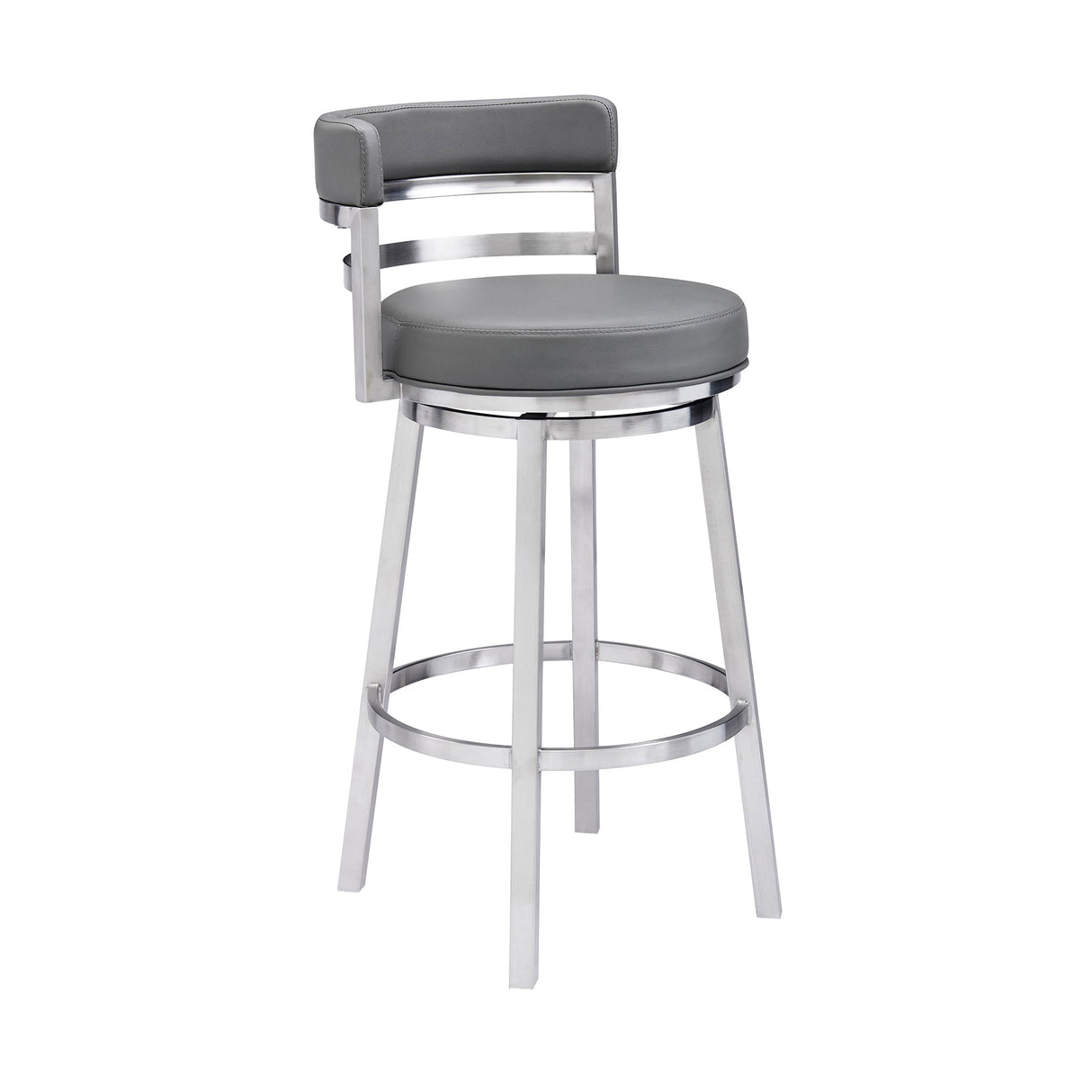 Madrid Swivel Barstool – Ergonomic Faux Leather Seating with 360-Degree Motion for Your Home Bar
