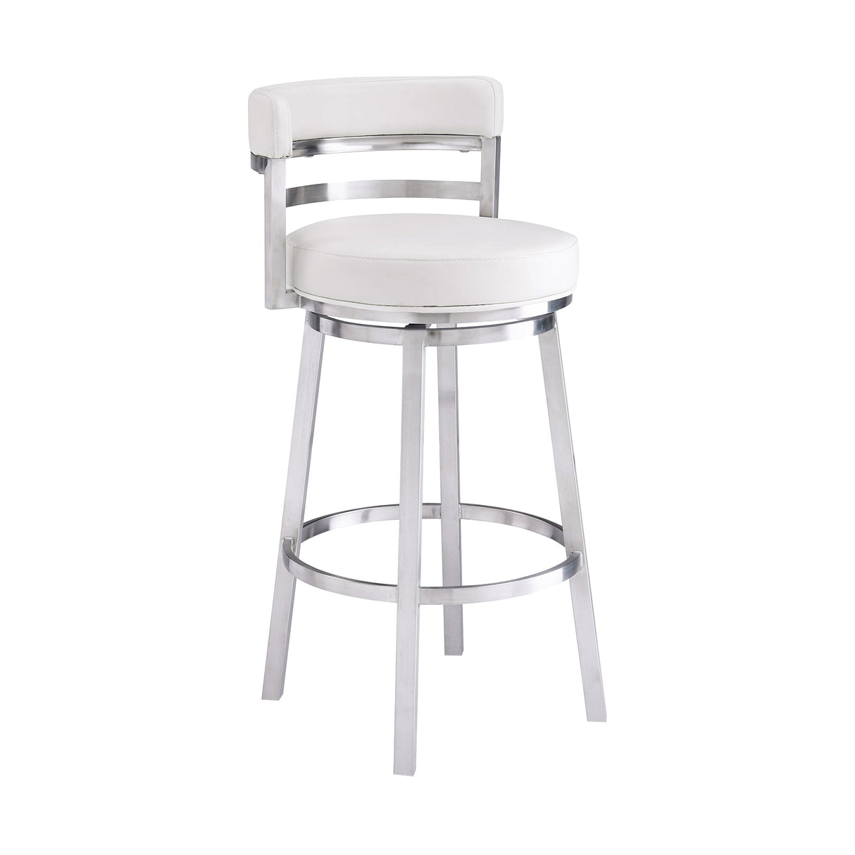 Madrid Swivel Barstool – Ergonomic Faux Leather Seating with 360-Degree Motion for Your Home Bar