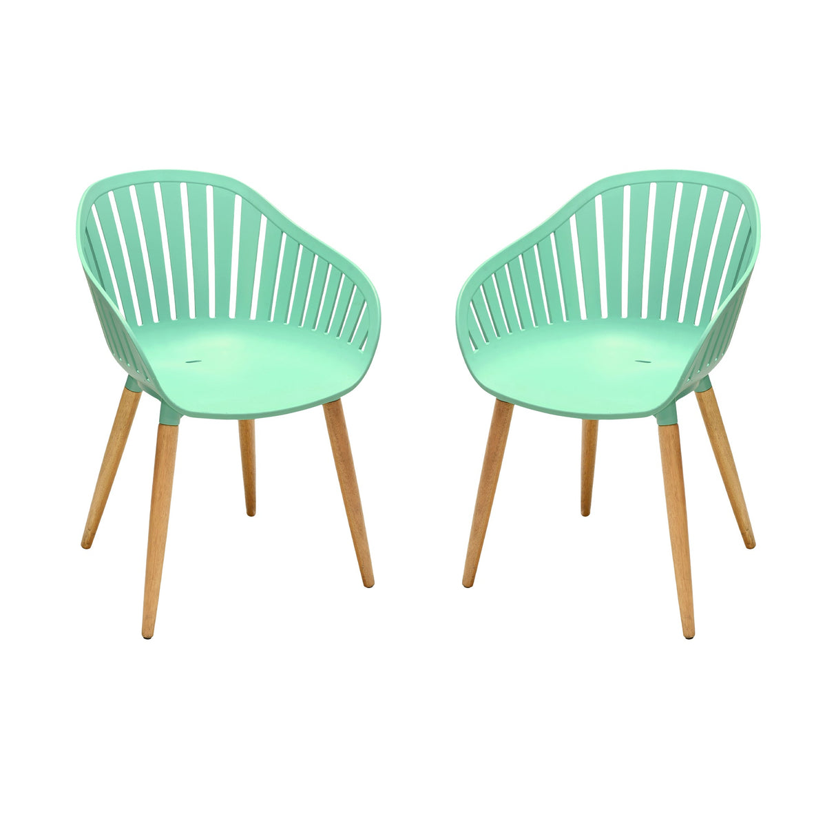 Nassau Outdoor Dining Chairs Set of 2 - Eco-Friendly, Stylish Eucalyptus Legs in Multiple Colors!