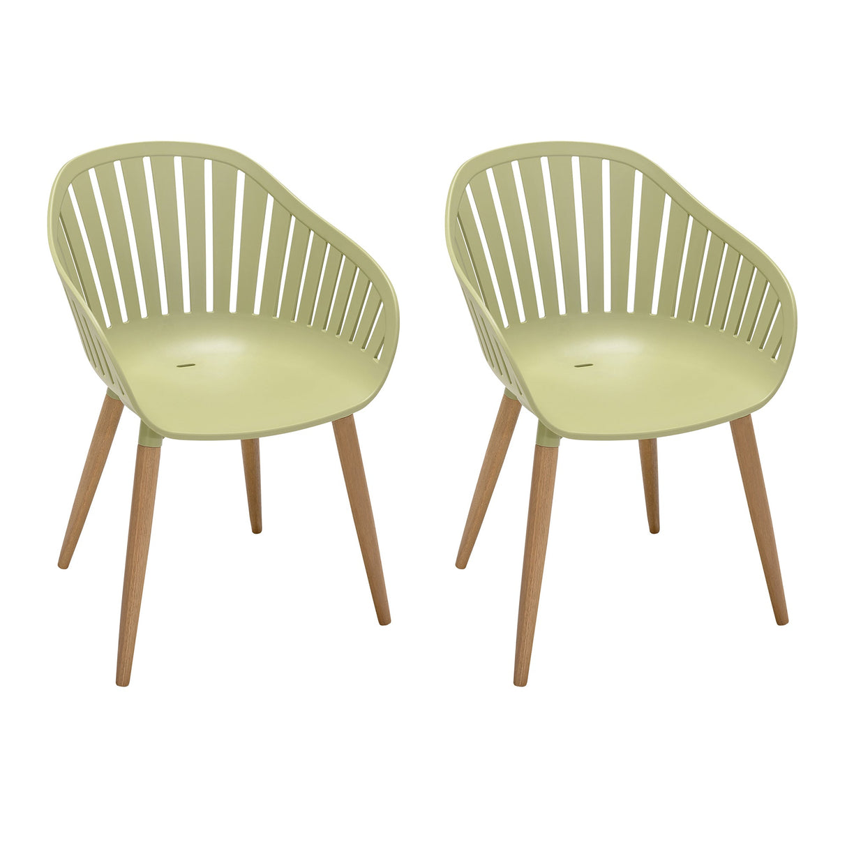Nassau Outdoor Dining Chairs Set of 2 - Eco-Friendly, Stylish Eucalyptus Legs in Multiple Colors!