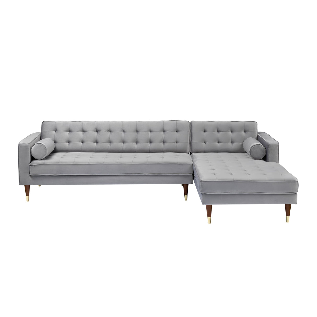 Somerset Velvet Mid Century Modern Right Sectional Sofa – Luxurious Comfort for Elegant Living