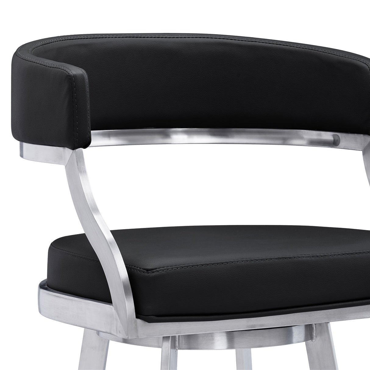 Saturn Barstool - Stylish 360-Degree Swivel Kitchen Stool with Comfortable Faux Leather Upholstery