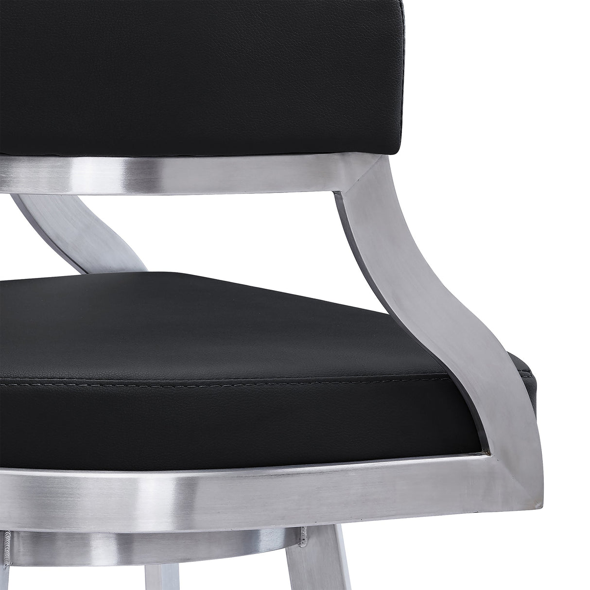 Saturn Barstool - Stylish 360-Degree Swivel Kitchen Stool with Comfortable Faux Leather Upholstery