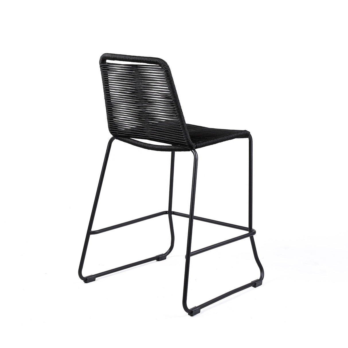 Shasta Outdoor Steel and Rope Stools, Set of 2 - Stylish, Stackable, and Perfect for Any Space!