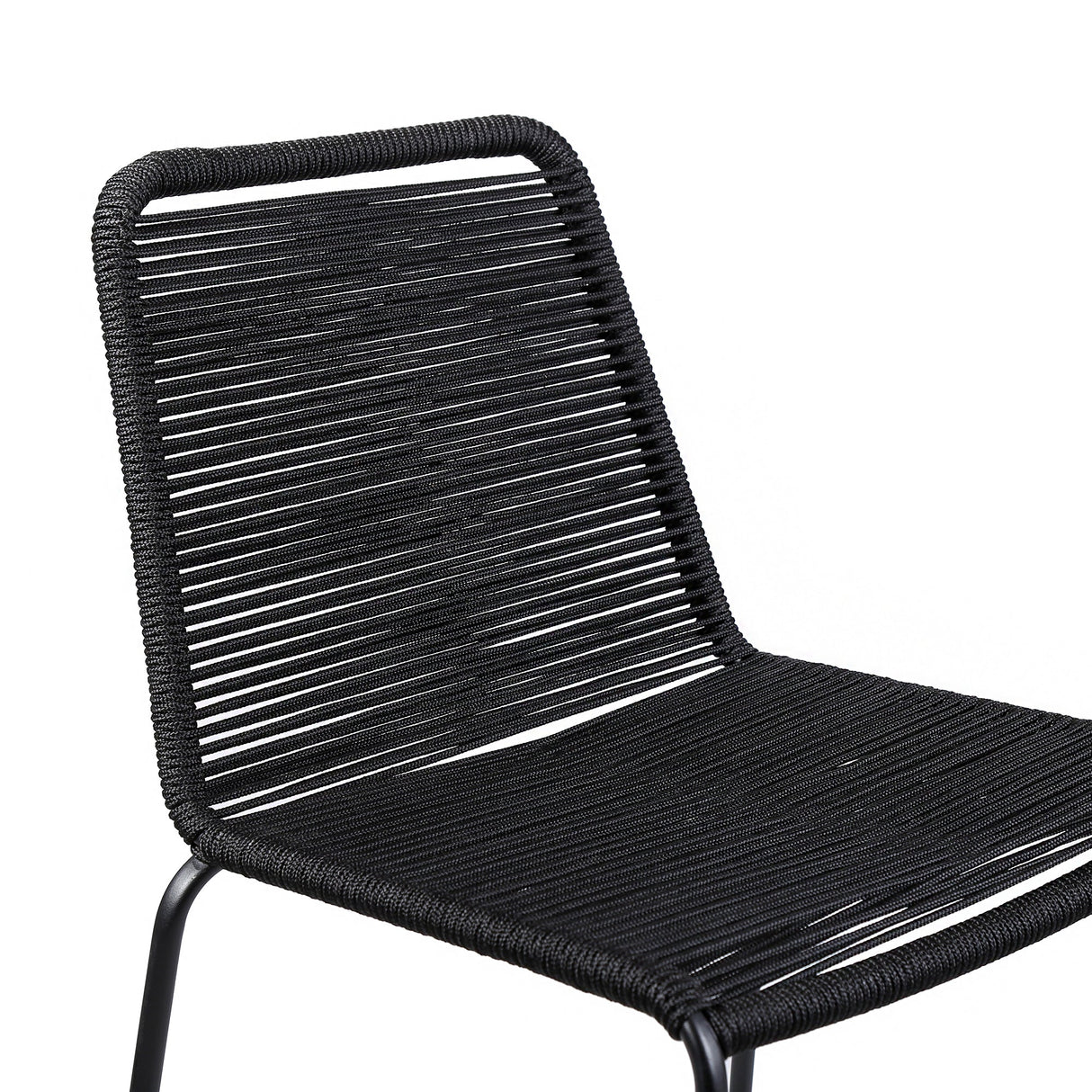 Shasta Outdoor Steel and Rope Stools, Set of 2 - Stylish, Stackable, and Perfect for Any Space!