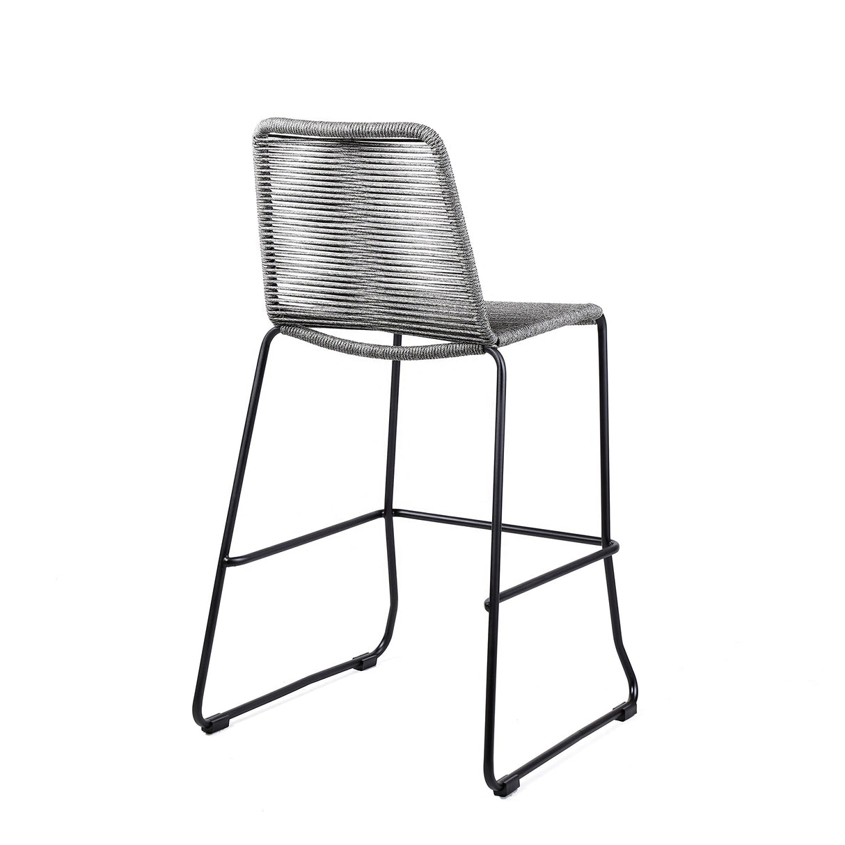 Shasta Outdoor Steel and Rope Stools, Set of 2 - Stylish, Stackable, and Perfect for Any Space!