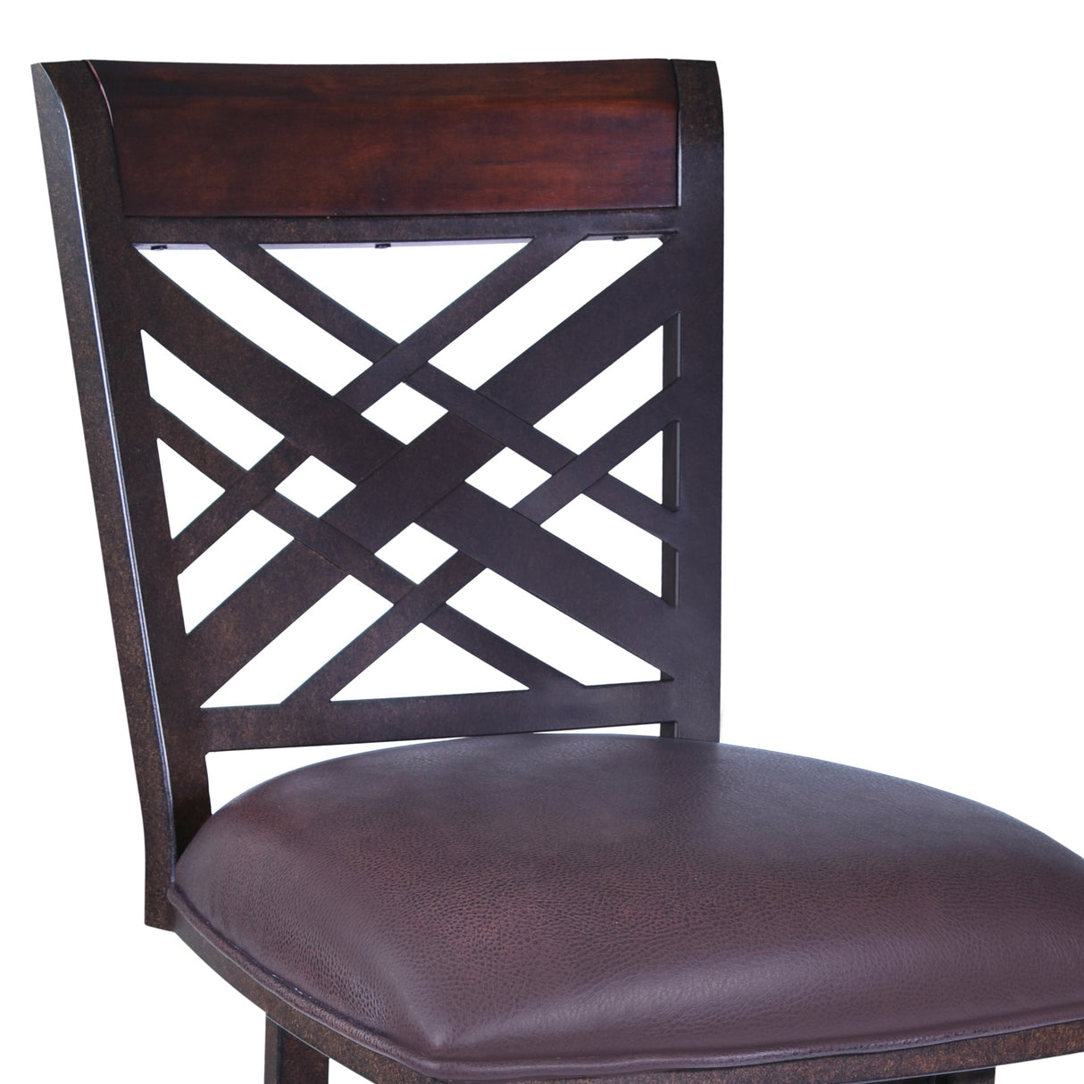 Tahiti Transitional Swivel Barstool in Auburn Bay with Faux Leather for Stylish Home Comfort