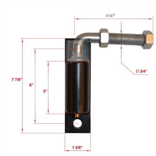Aleko Heavy-Duty Hinge J-Bolt for Driveway Gates - 3/4-Inch - LM115