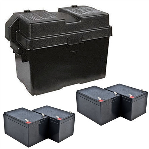 Aleko Set of Battery Box - LM130 for 22AH Batteries and Four 22AH Batteries