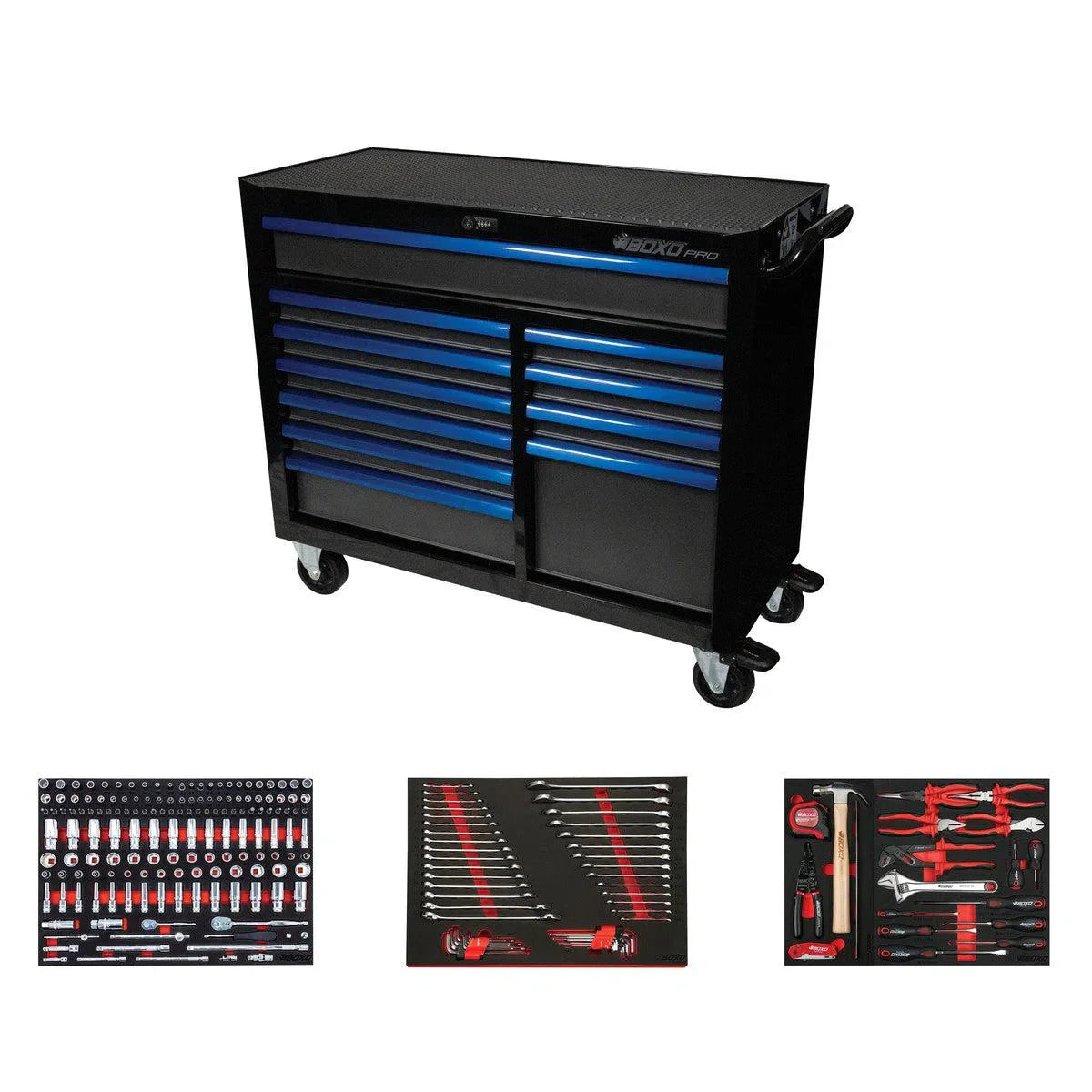 Boxo Pro Series | Loaded 45" 11-Drawer Rolling Tool Box