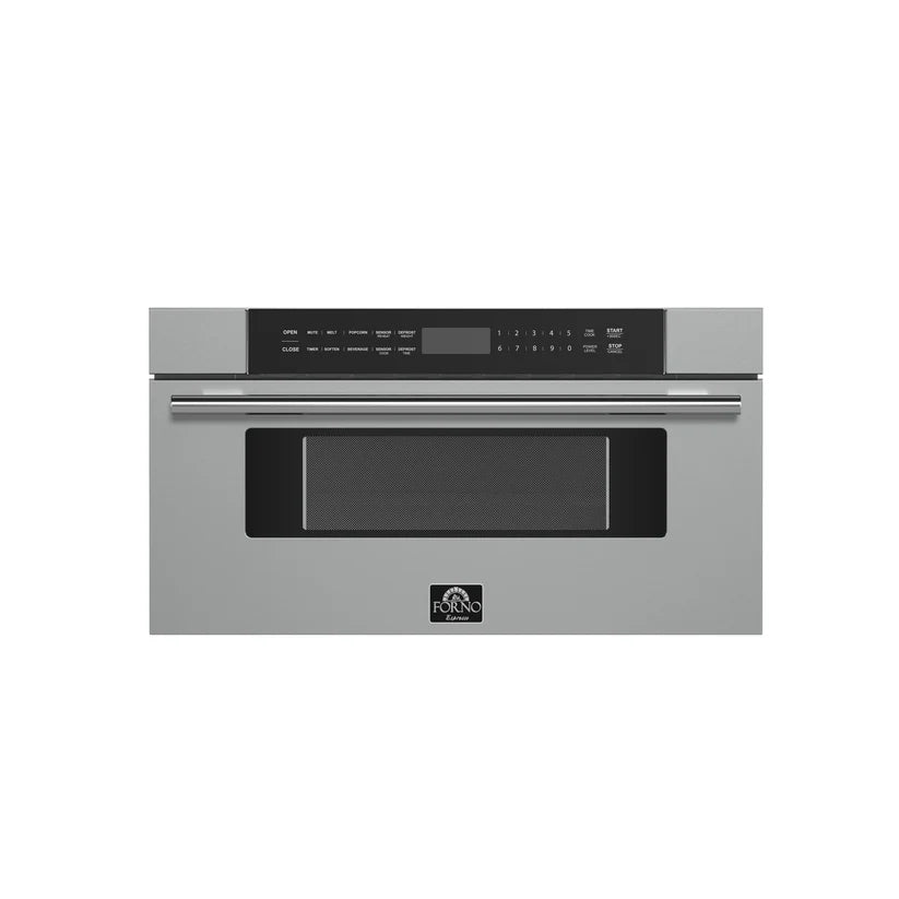 FORNO Capoliveri 30" 1.2 cu. ft. Built-In Microwave Drawer in Stainless Steel, FMWDR3000-30