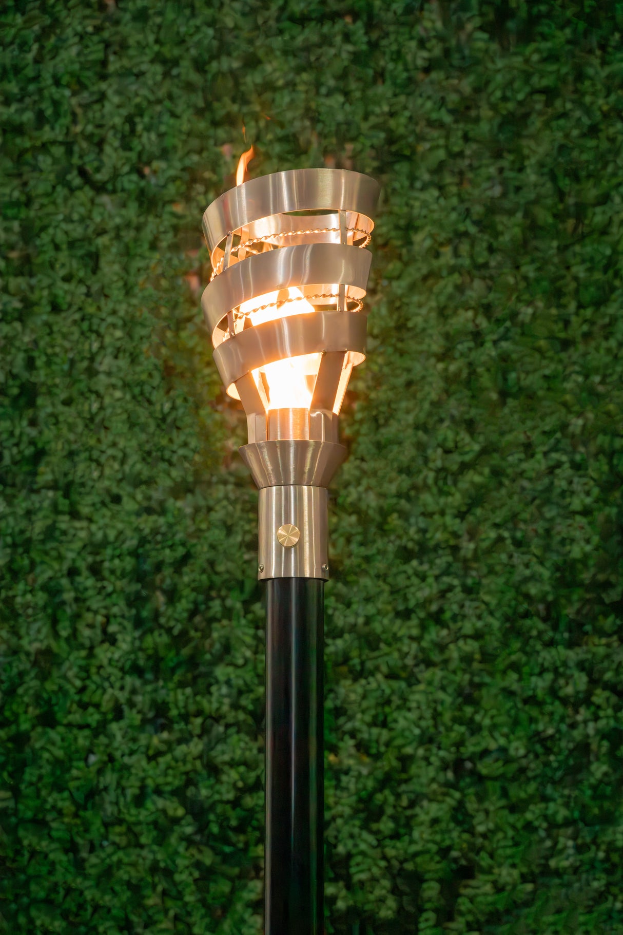 The Outdoor Plus Spiral Fire Torch / Stainless Steel plus Free Cover