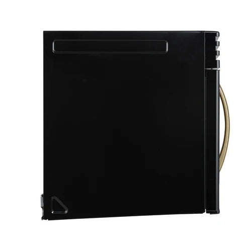 FORNO Scalo 30" 1.6 cu. ft. 300 CFM Over The Range Microwave in Black with Antique Brass Accents, FOTR3007-30BLK