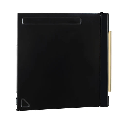 FORNO Fornace 30" 1.5 cu. ft. 300 CFM Over The Range Microwave in Black with Antique Brass Accents, FOTR3038-30BLK