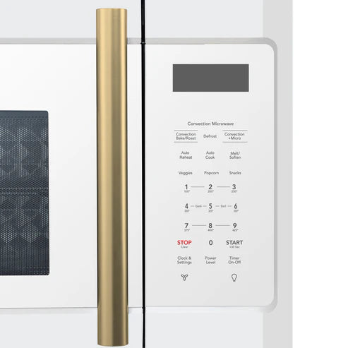 FORNO Fornace 30" 1.5 cu. ft. 300 CFM Over The Range Microwave in White with Antique Brass Accents, FOTR3038-30WHT