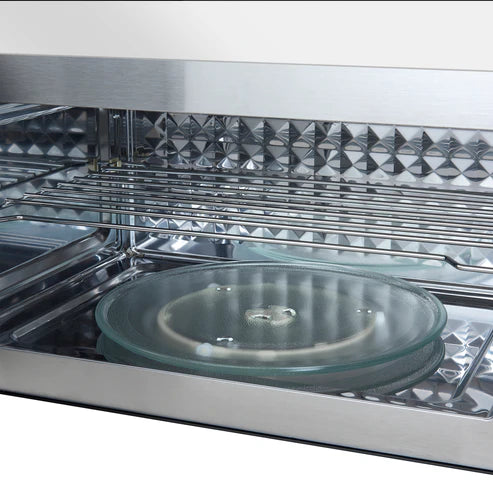 FORNO Fornace 30" 1.5 cu. ft. 300 CFM Over The Range Microwave in White with Antique Brass Accents, FOTR3038-30WHT
