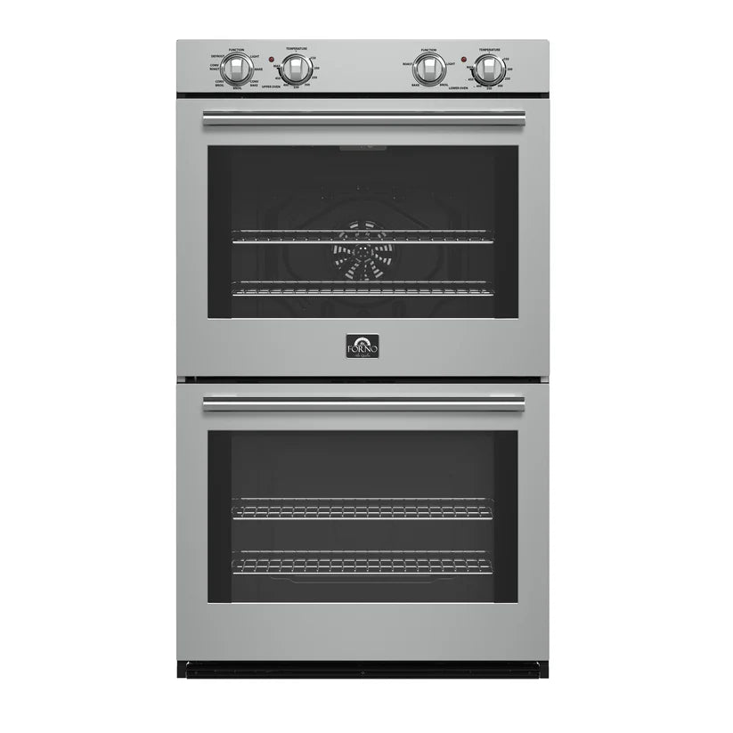 FORNO Vomero 30" 10 cu. ft. Built-In Double Electric Wall Oven in Stainless Steel, FBOEL1324-30