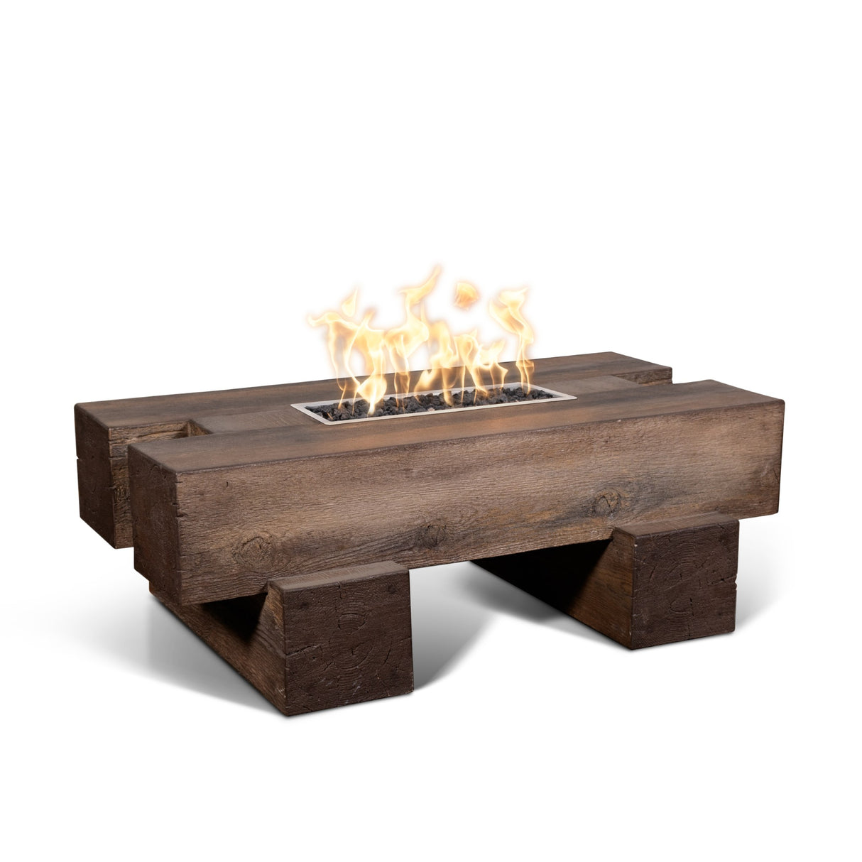 The Outdoor Plus Palo Wood Grain Concrete Fire Pit plus Free Cover