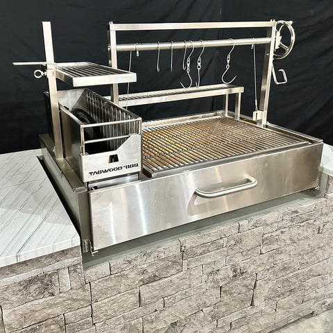 Tagwood BBQ XL Built-In Santa Maria Argentine Wood Fire & Charcoal Gaucho Grill OPEN FIRE COOKING | BBQ25SS -