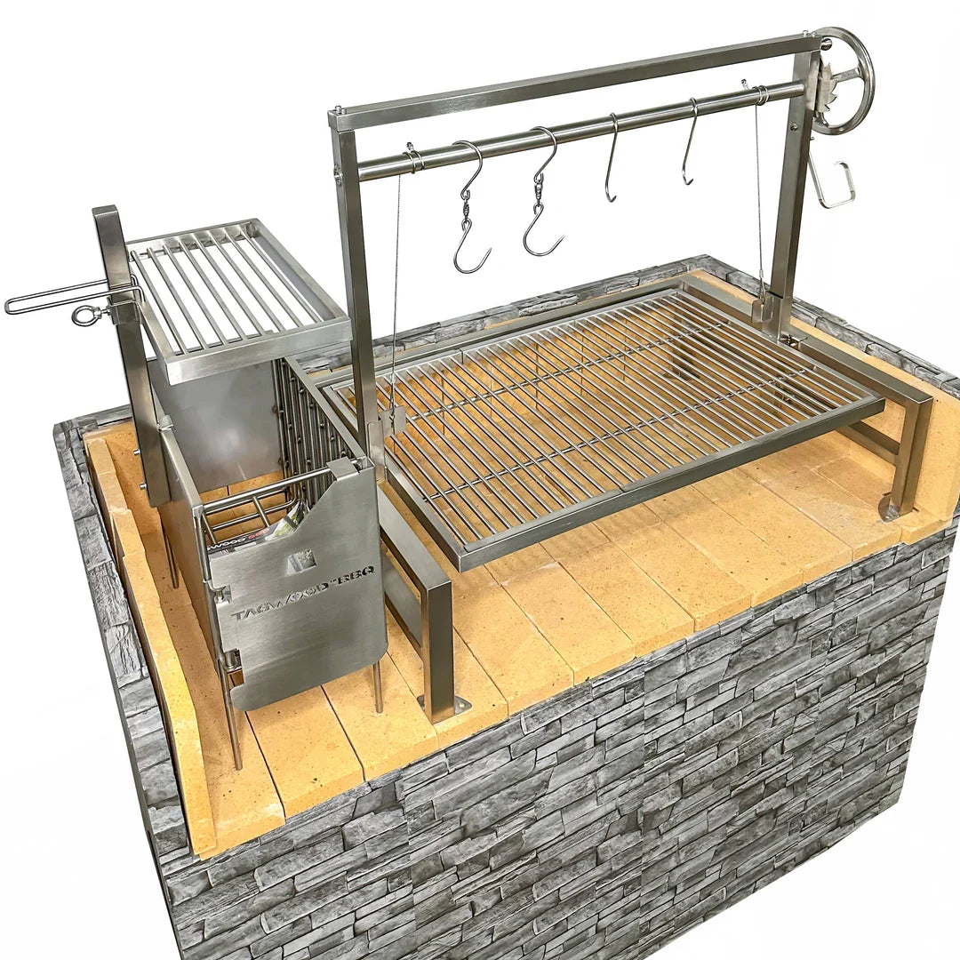 Tagwood BBQ Insert Style Argentine Santa Maria Wood Fire & Charcoal Gaucho Grill without firebricks | BBQ09SS -