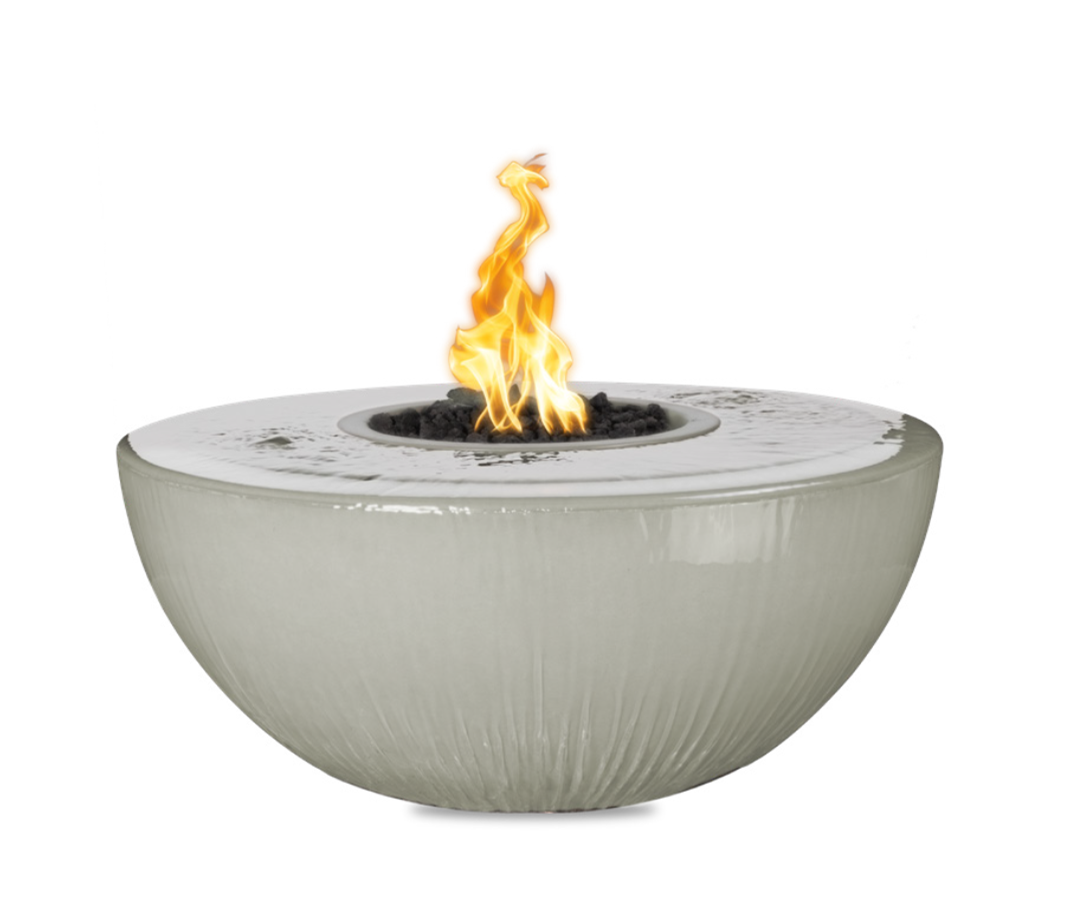 The Outdoor Plus Sedona 360° Concrete Fire & Water Bowl plus Free Cover to check