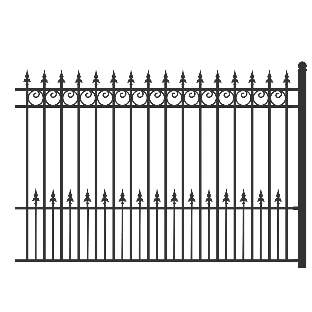 Aleko Steel Fence - PRAGUE Style - 8 x 5 Ft