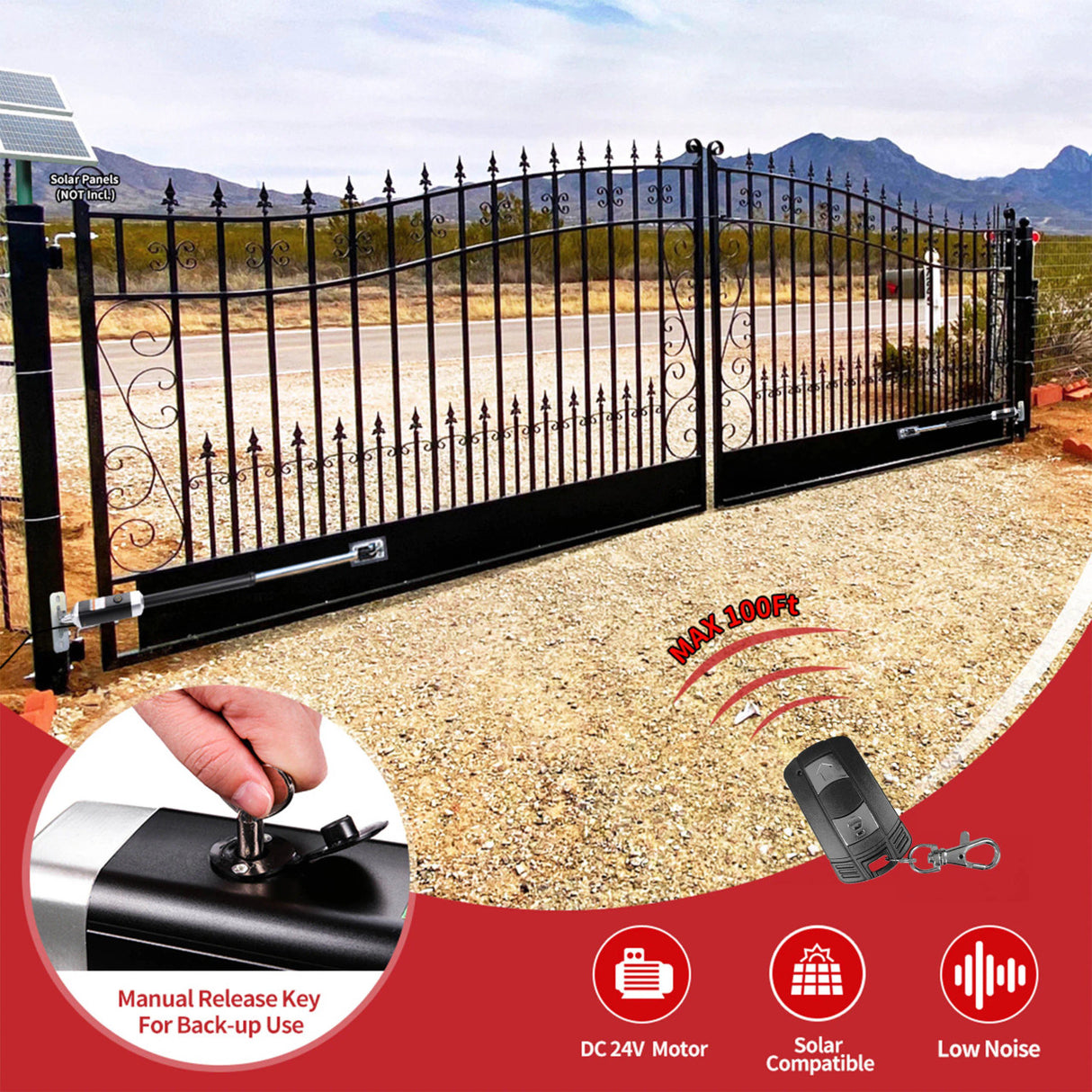 Aleko Dual Swing Gate Operator - GG1300/AS1300 AC/DC - Back-up Kit ACC2