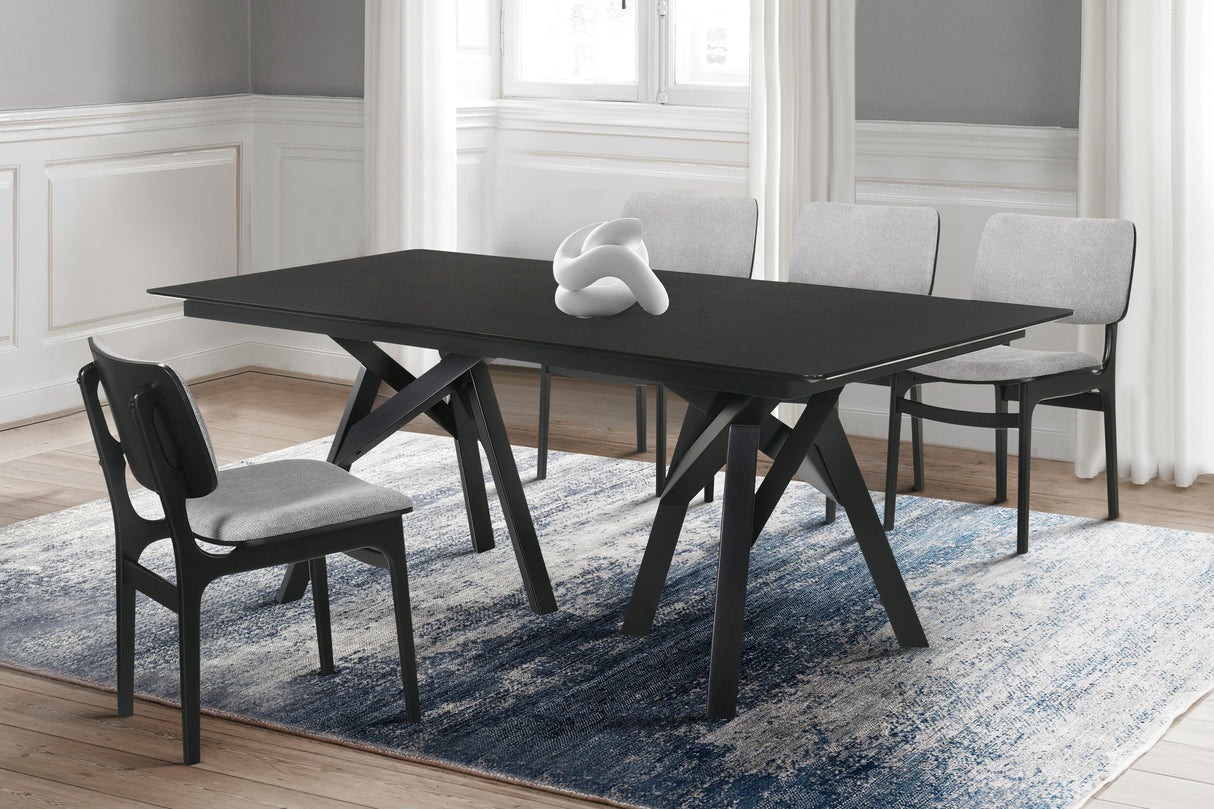 Cortina Mid-Century 5-Piece Dining Set with Stylish Gray Upholstery for Comfortable Family Gatherings