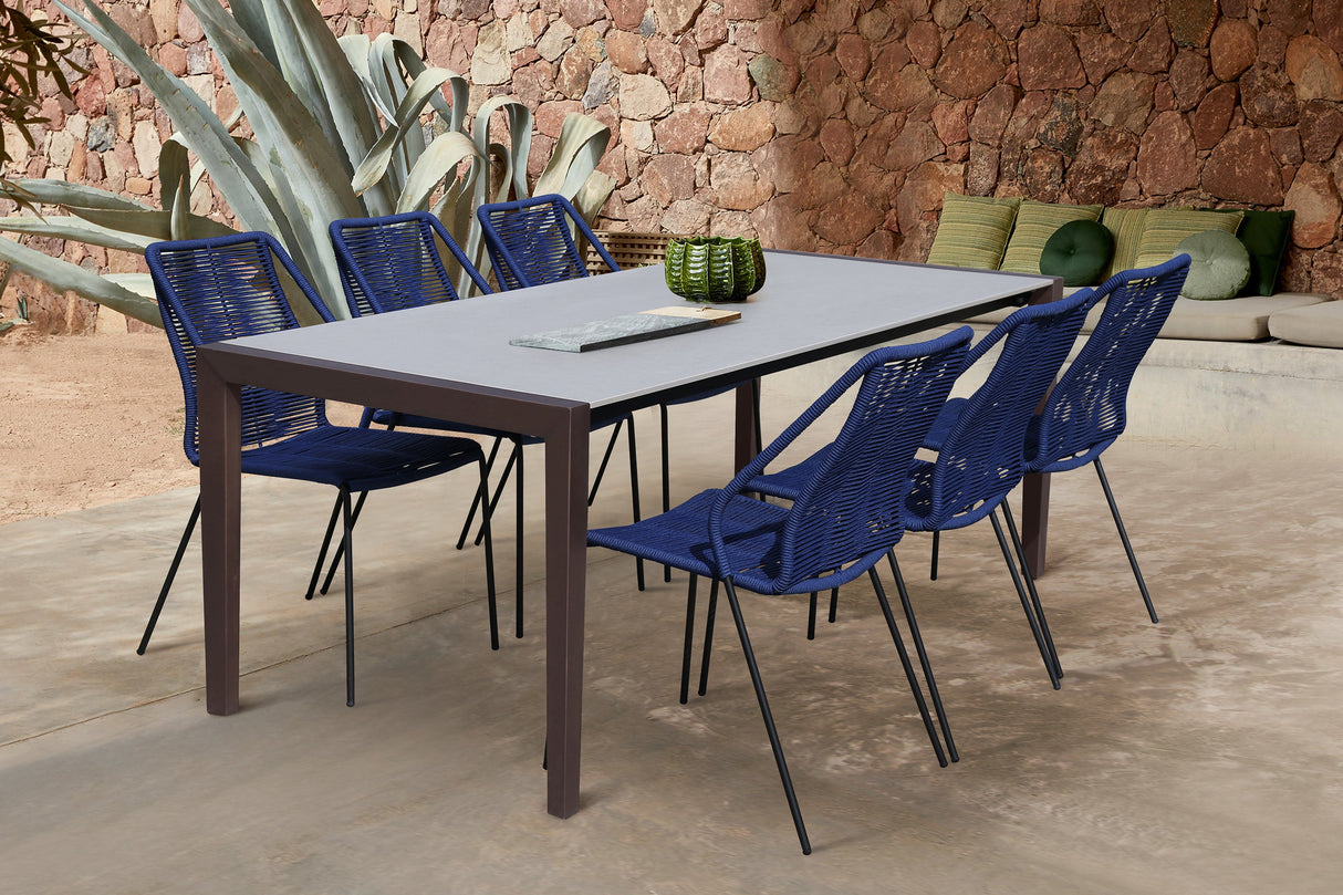 Fineline/Clip Eucalyptus Super Stone 7-Piece Outdoor Dining Set for Stylish and Durable Gatherings
