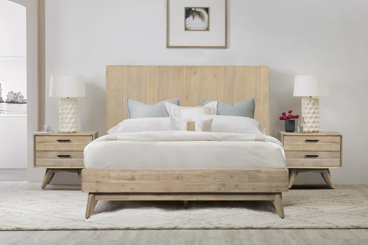 Baly 3-Piece Acacia Bedroom Set with Nightstands - Modern Rustic Design for Lasting Elegance