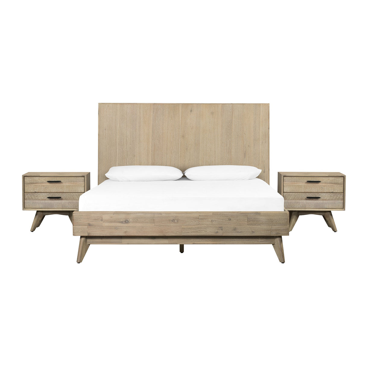 Baly 3-Piece Acacia Bedroom Set with Nightstands - Modern Rustic Design for Lasting Elegance