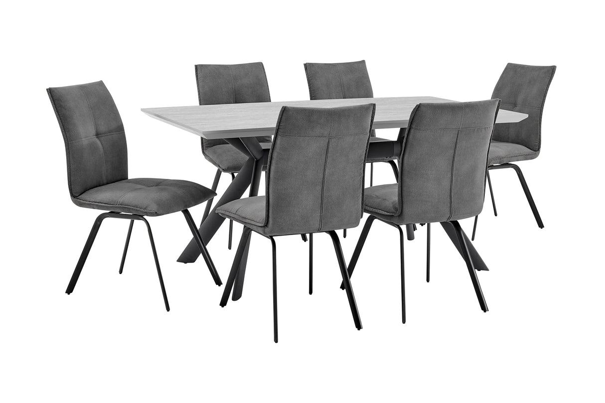 Margot/Rylee 7-Piece Dining Set - Luxurious Upholstered Chairs & Sturdy Table for Elegant Spaces