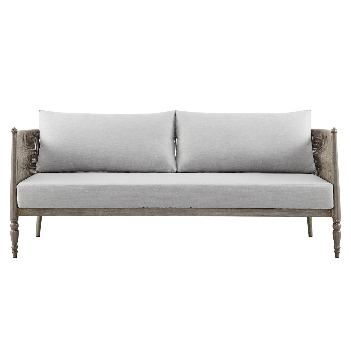 Safari 4-Piece Outdoor Conversation Set with Beige Cushions, Wicker & Aluminum, UV Resistant Comfort
